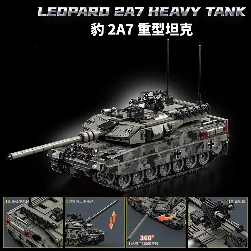 Купити Конструктор танк Леопард 1009 деталей Leopard 2A7 рухома башня гусениця пушка за 890 грн