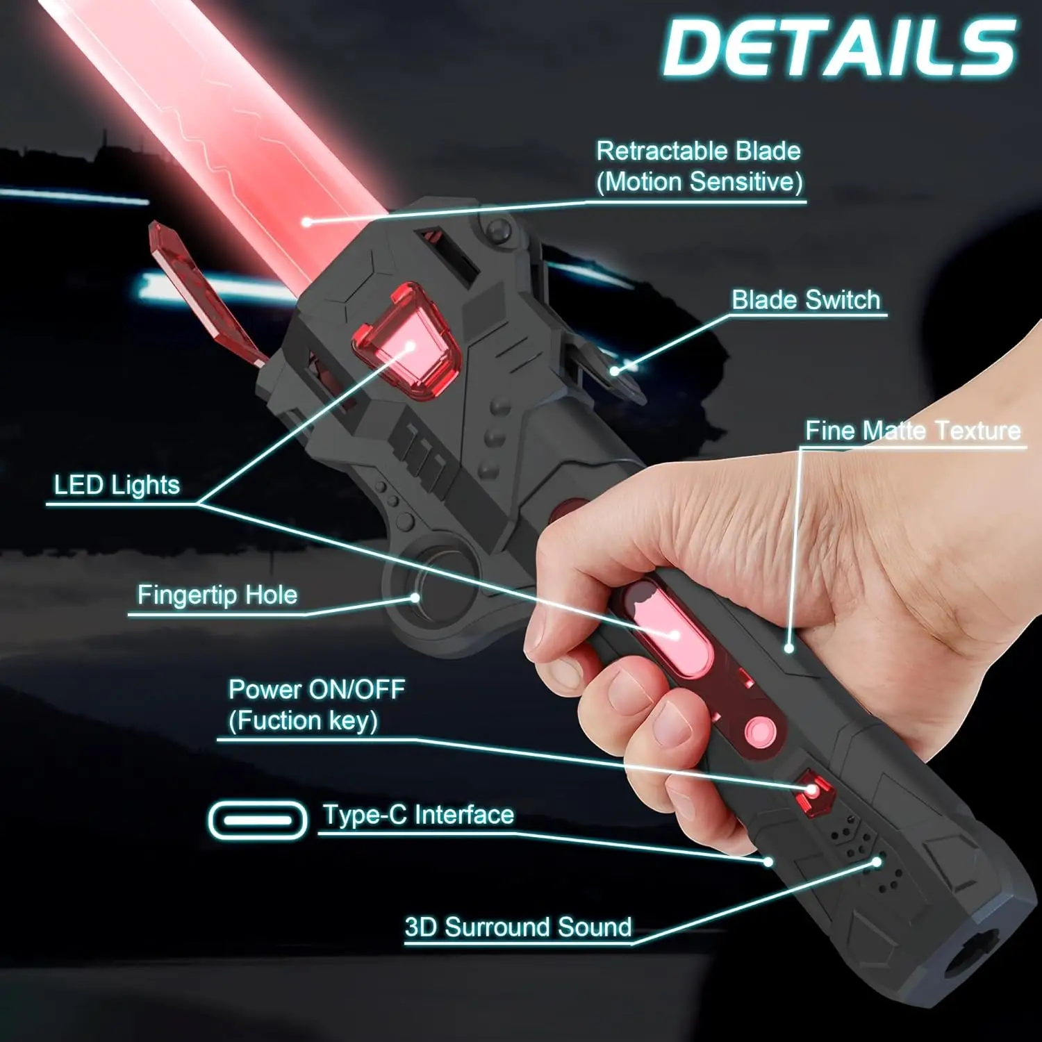 Купити Світловий меч Джедая Зоряні Війни лазерний зі світловими та звуковими ефектами на акумуляторі за 370 грн