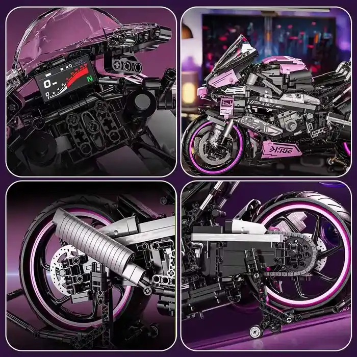 Купити Конструктор Technic мотоцикл 1000RR 1920 деталей 1:5 рожевий сумісний з LEGO лего за 1490 грн