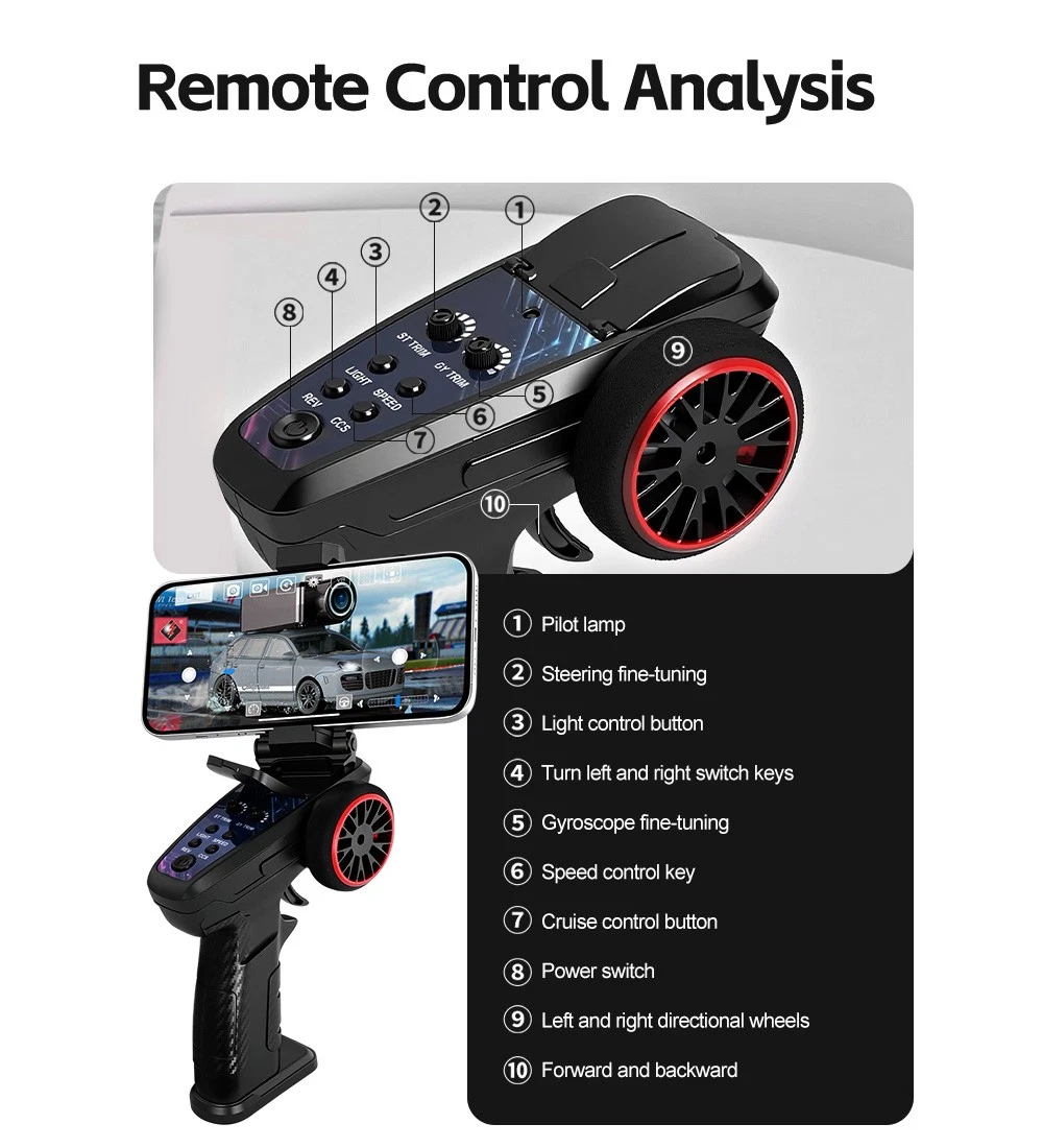 Купити Машинка на радіокеруванні з FPV камерою RC 1/64 FPV HD міні камера WLtoys 6405 за 2110 грн