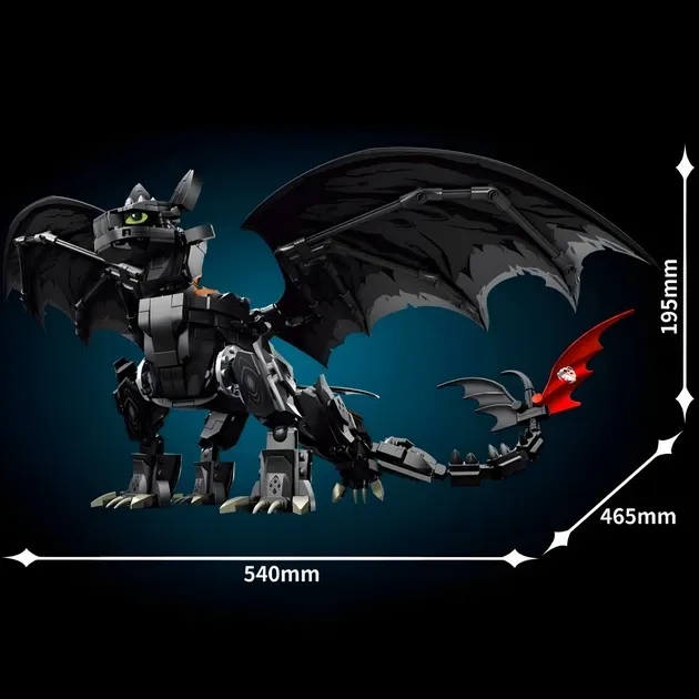 Купити Конструктор дракон Беззубик 54см на 1026 деталей як приборкати дракона чорний за 1090 грн
