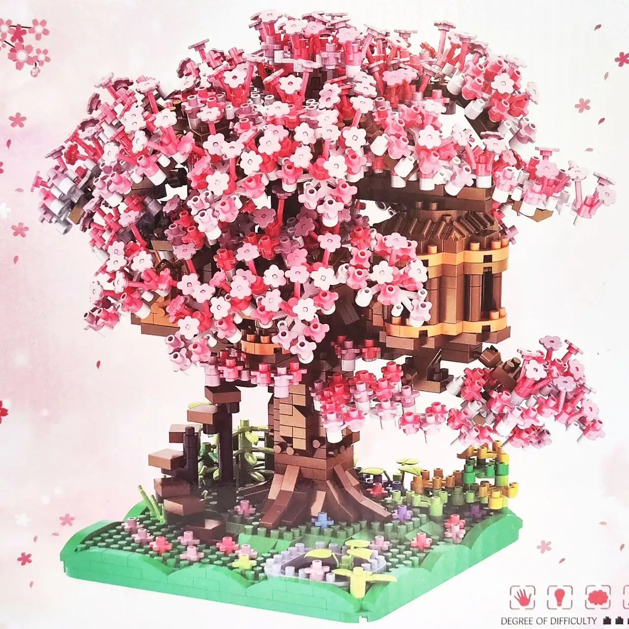 Купити Конструктор дерево сакура 2028 деталей будинок на дереві з Led підсвіткою за 690 грн