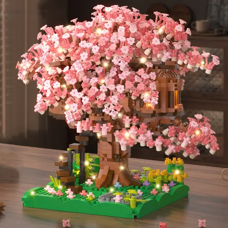 Купити Конструктор дерево сакура 2028 деталей будинок на дереві з Led підсвіткою за 690 грн