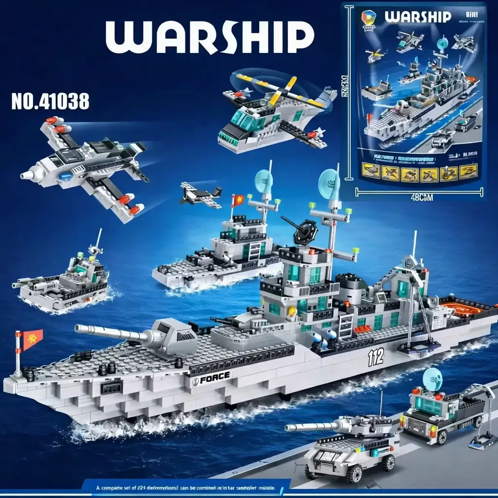 Купити Конструктор Військовий корабель 6в1 Warship 1416 деталей набір 41038 за 799 грн