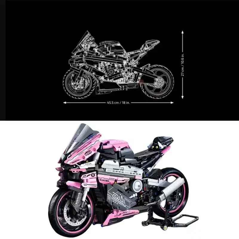 Купити Конструктор Technic мотоцикл 1000RR 1920 деталей 1:5 рожевий сумісний з LEGO лего за 1490 грн