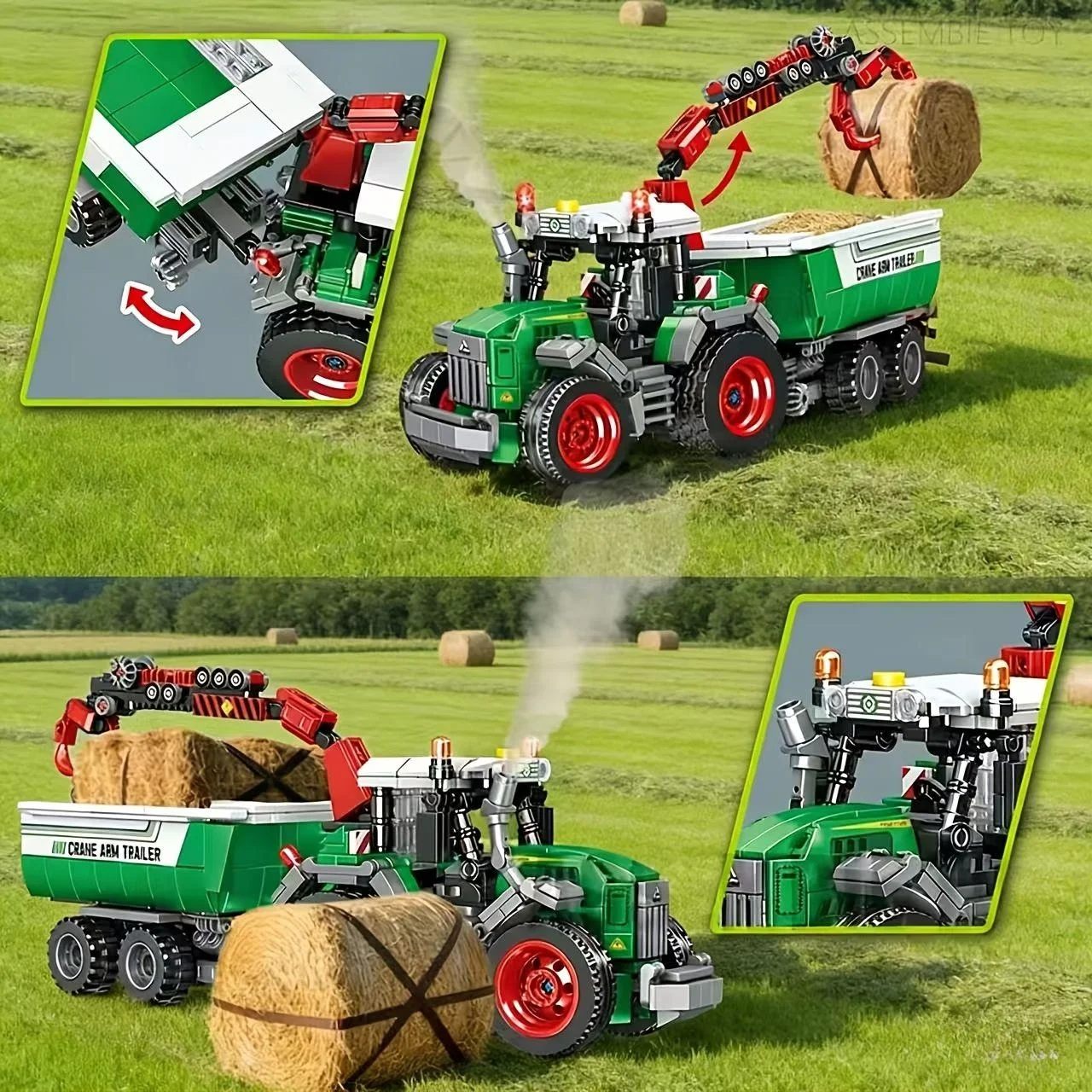 Купити Конструктор трактор із причепом-маніпулятором 799 деталей Mingdi Farming за 780 грн