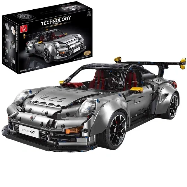 Купити Конструктор Porsche 911 GT2 RS Silver 1:8 машинка 3389 деталей T5026A Сіра за 5900 грн