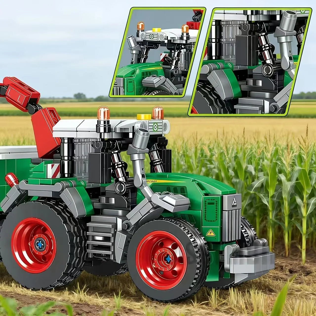 Купити Конструктор трактор із причепом-маніпулятором 799 деталей Mingdi Farming за 780 грн