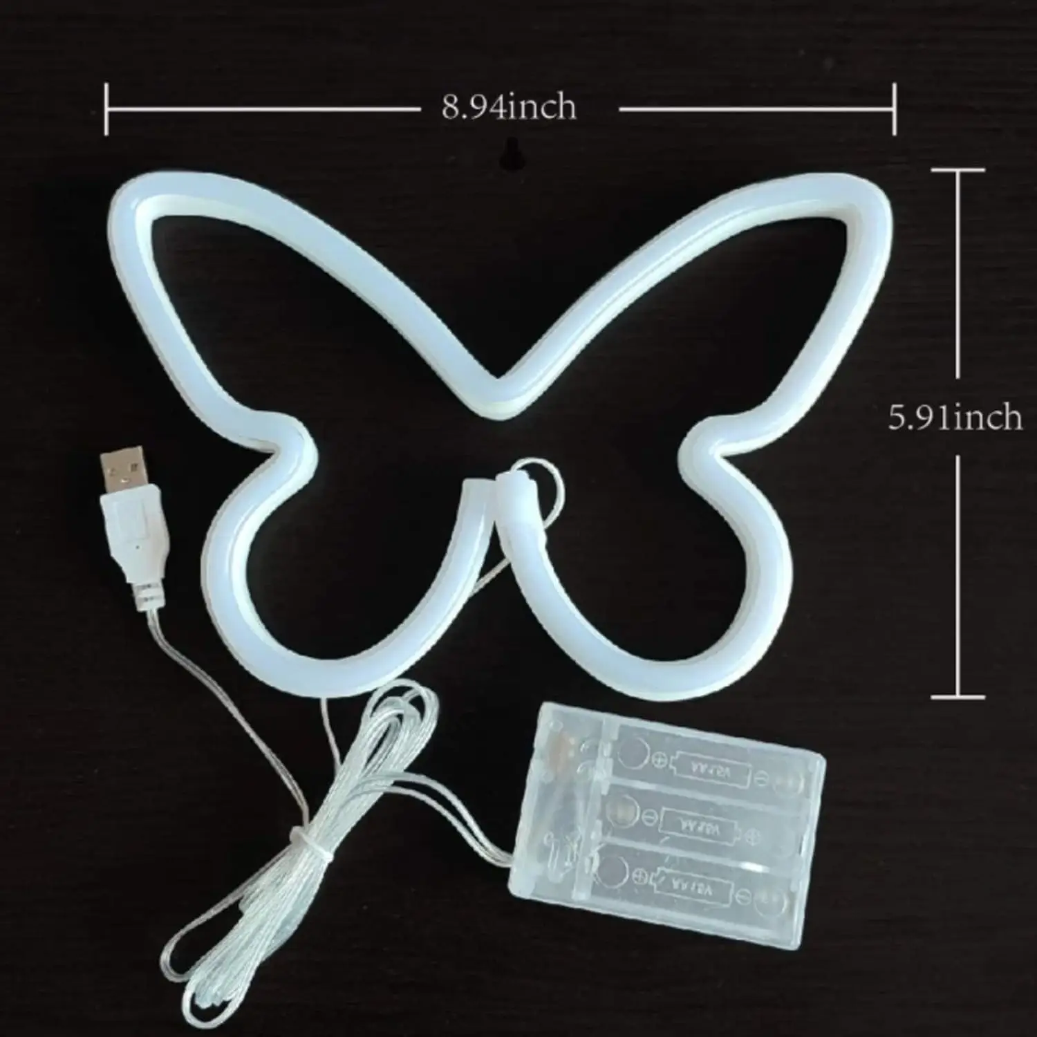 Купити Настінний неоновий світильник нічник Метелик рожевий за 299 грн