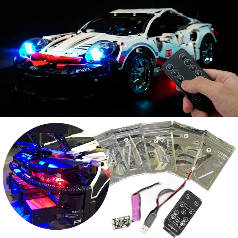 Купити LED підсвітка для Porsche 911 RSR машинки конструктор Technic на акумуляторі за 490 грн