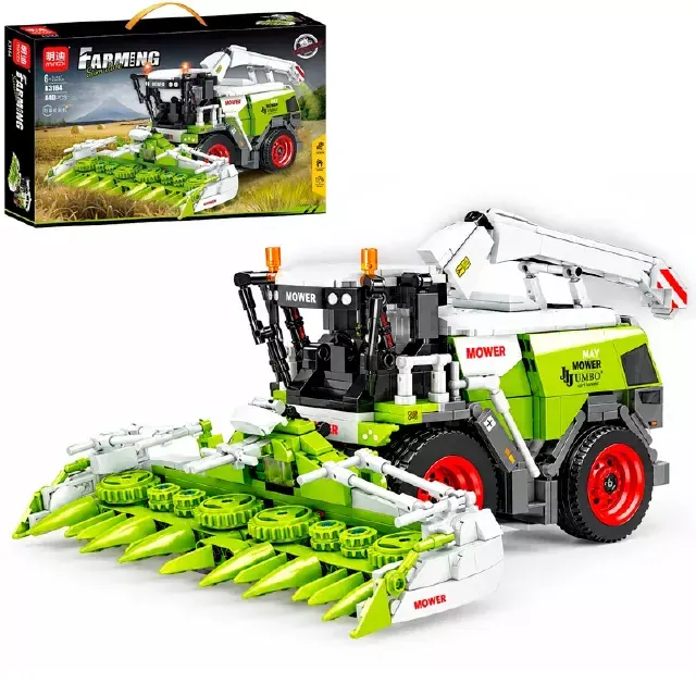Купити Конструктор трактор сільськогосподарський комбайн 840 деталей Farming Simulate Mingdi за 780 грн
