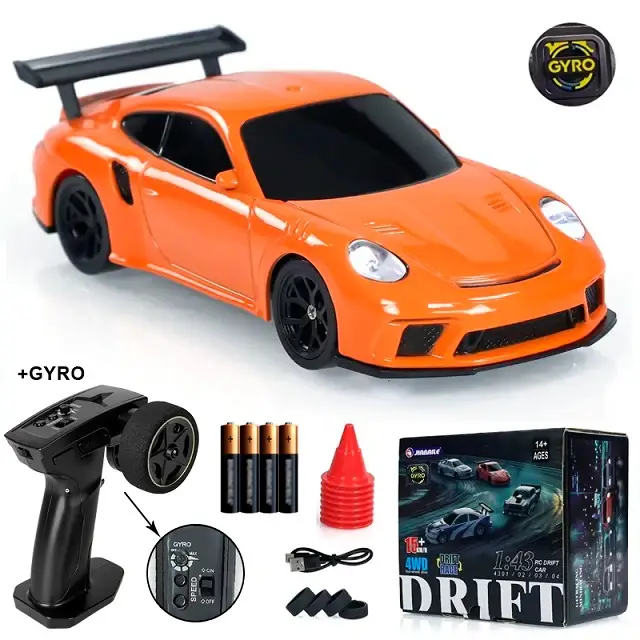 Купити Машинка для дрифту міні Jiabaile Drift Car 1/43 4WD на радіокеруванні з гіроскопом Porsche 911 GT2 RS 4303 за 2190 грн