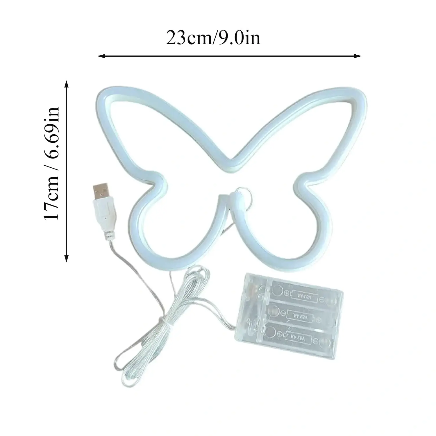 Купити Настінний неоновий світильник нічник Метелик рожевий за 299 грн