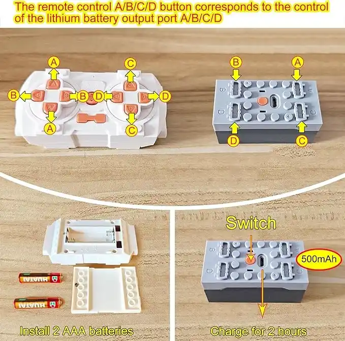 Купити Комплект керування 7.4в конструктор пульт з блоком радіокерування для Lego за 570 грн