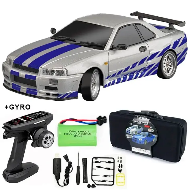 Купити Дрифт машинка Nissan GTR R34 1/18 на радіокеруванні LD1899 Skyline з гіроскопом форсаж за 3090 грн